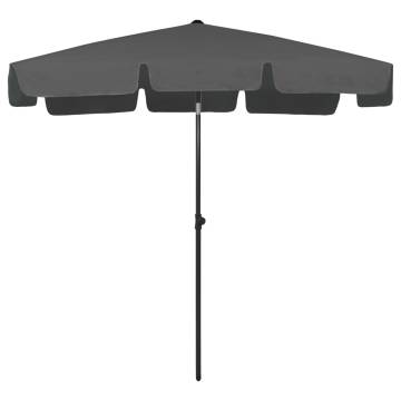 Beach Umbrella Anthracite 200x125 cm - UV Protected & Adjustable