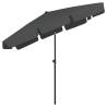 Beach Umbrella Anthracite 200x125 cm - UV Protected & Adjustable