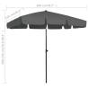 Beach Umbrella Anthracite 200x125 cm - UV Protected & Adjustable