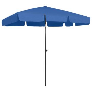 Beach Umbrella Azure Blue - UV Protection & Adjustable Design