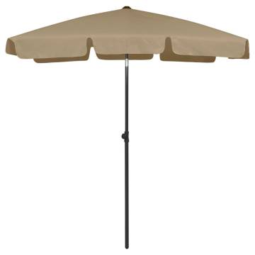 Beach Umbrella Taupe 180x120 cm - UV Protective & Adjustable