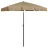 Beach Umbrella Taupe 180x120 cm - UV Protective & Adjustable