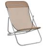 Folding Beach Chairs 2 pcs - Taupe Textilene & Steel