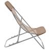 Folding Beach Chairs 2 pcs - Taupe Textilene & Steel