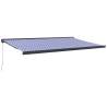 5x3m Retractable Awning - Blue and White | Durable & Stylish