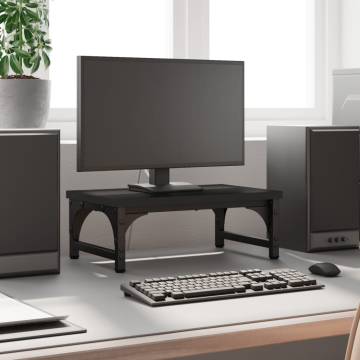 Monitor Stand Black - Ergonomic Engineered Wood Design