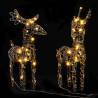 Warm White Rattan Reindeer Christmas Decorations - 2 pcs