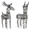 Warm White Rattan Reindeer Christmas Decorations - 2 pcs