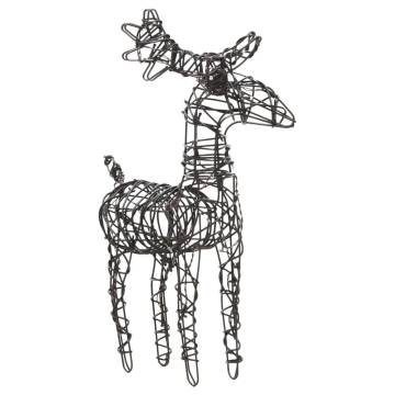 Warm White Rattan Reindeer Christmas Decorations - 2 pcs