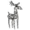 Warm White Rattan Reindeer Christmas Decorations - 2 pcs