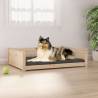 Dog Bed 95.5x65.5x28 cm Solid Pine Wood Colour natural Size 95.5 x 65.5 x 28 cm 