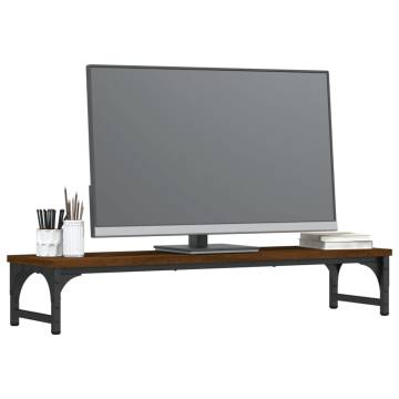 Monitor Stand Brown Oak - Ergonomic & Stylish Design