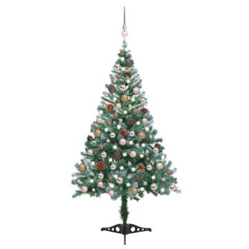 Frosted Pre-lit Christmas Tree with Ball Set - 150 cm | HipoMarket