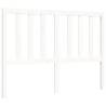 White Bed Frame with Headboard 140x200 cm - Solid Wood