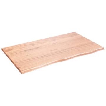 Light Brown Solid Wood Bathroom Countertop - 100x60 cm