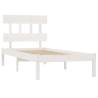 White Solid Wood Bed Frame 90x200 cm - Timeless Design