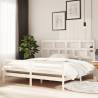 Bed Frame White Solid Wood Pine 200x200 cm Colour white Size 200 x 200 cm 