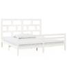 White Solid Wood Pine Bed Frame 200x200 cm - Modern Comfort