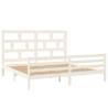 White Solid Wood Pine Bed Frame 200x200 cm - Modern Comfort