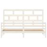 White Solid Wood Pine Bed Frame 200x200 cm - Modern Comfort