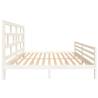 White Solid Wood Pine Bed Frame 200x200 cm - Modern Comfort