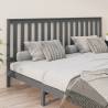 Stylish Grey Bed Headboard - Solid Pine Wood 206x6x101 cm