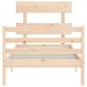 Solid Wood Bed Frame with Headboard 90x200 cm | Hipo Market