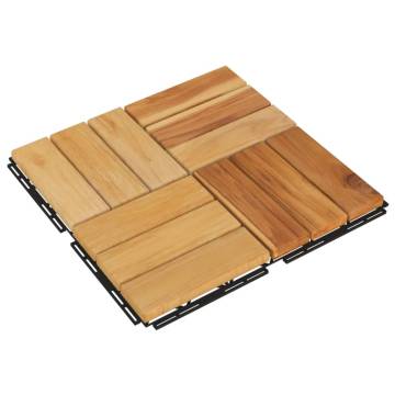 Decking Tiles 20 pcs 30x30 cm Solid Wood Teak | Hipomarket