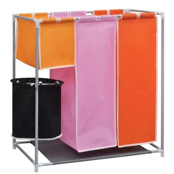 3-Section Laundry Sorter Hampers 2 pcs with Washing Bin