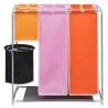 3-Section Laundry Sorter Hampers 2 pcs with Washing Bin