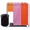 3-Section Laundry Sorter Hampers 2 pcs with Washing Bin