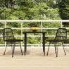 3 Piece Garden Dining Set Black Poly Rattan Colour black Size 80 cm table length Number of 2 