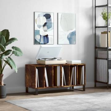 Record Cabinet Smoked Oak - Stylish Storage for Vinyl Records