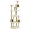 Cat Tree with Sisal Scratching Posts - Cream 188 cm