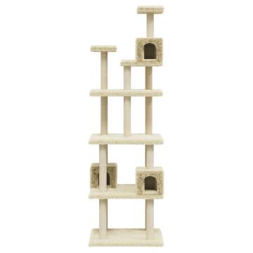 Cat Tree with Sisal Scratching Posts - Cream 188 cm