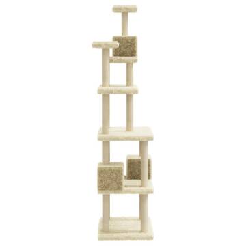 Cat Tree with Sisal Scratching Posts - Cream 188 cm