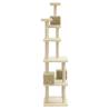 Cat Tree with Sisal Scratching Posts - Cream 188 cm