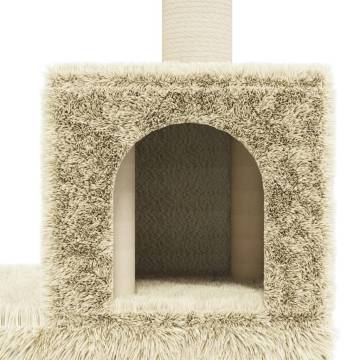 Cat Tree with Sisal Scratching Posts - Cream 188 cm