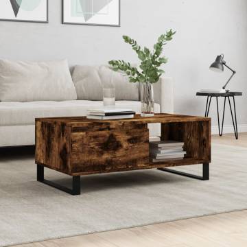 Elegant Smoked Oak Coffee Table - 90x50x36.5 cm