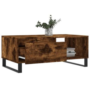 Elegant Smoked Oak Coffee Table - 90x50x36.5 cm