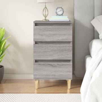 Stylish Grey Sonoma Bedside Cabinet - 40x35x70 cm