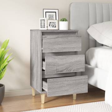 Stylish Grey Sonoma Bedside Cabinet - 40x35x70 cm