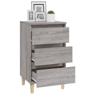 Stylish Grey Sonoma Bedside Cabinet - 40x35x70 cm