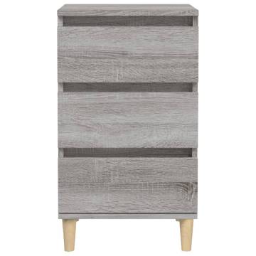 Stylish Grey Sonoma Bedside Cabinet - 40x35x70 cm