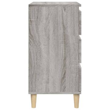 Stylish Grey Sonoma Bedside Cabinet - 40x35x70 cm