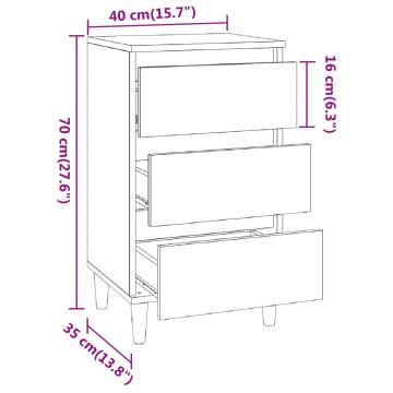 Stylish Grey Sonoma Bedside Cabinet - 40x35x70 cm