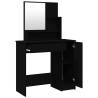 Elegant Black Dressing Table with Mirror - 86.5x35x136 cm