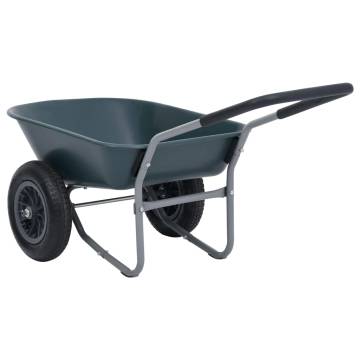 Green & Grey Wheelbarrow 140x63 cm - 78L Capacity, 100kg Load