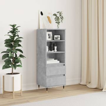 Stylish Highboard Concrete Grey - 40x36x110 cm Engineered Wood