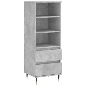 Stylish Highboard Concrete Grey - 40x36x110 cm Engineered Wood